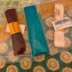 These are shoelaces for Doc Martens combat boots. turquoise, burgundy, & cream